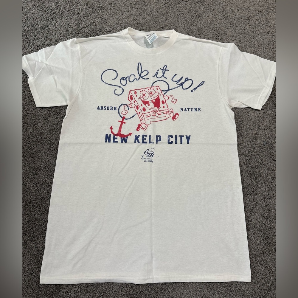 SpongeBob SquarePants Soak It Up New Kelp City Men’s T-Shirt Size M Tried On